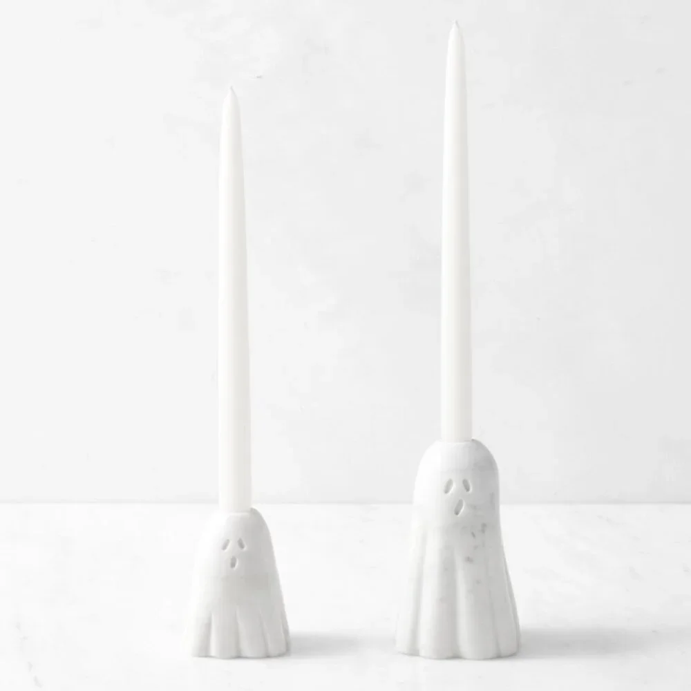 Williams Sonoma Be Home Figural Ghost Taper Holders Set of 2